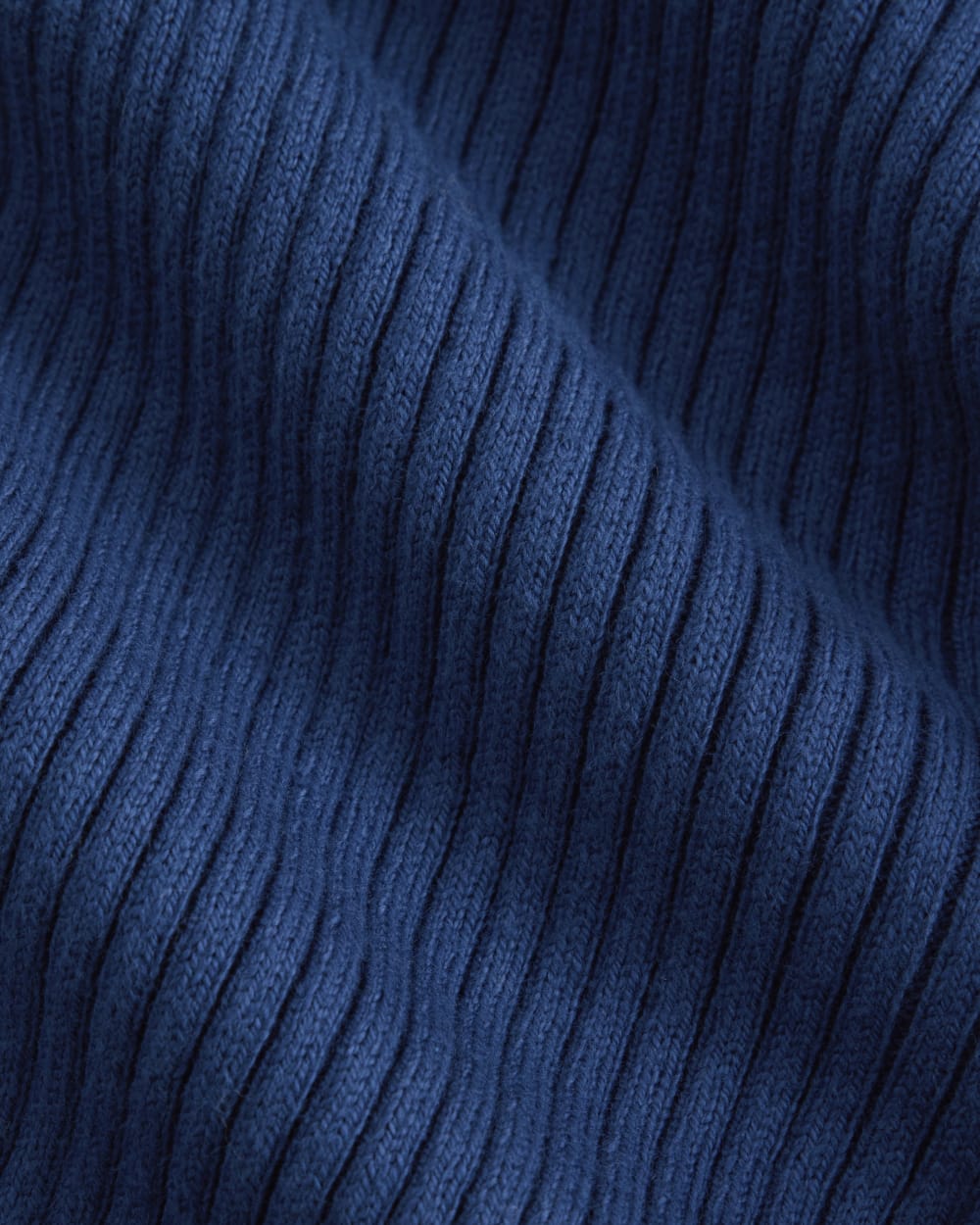 Full-Zip Ribbed Jacket in Everyday Cotton in Estate Blue — detail view