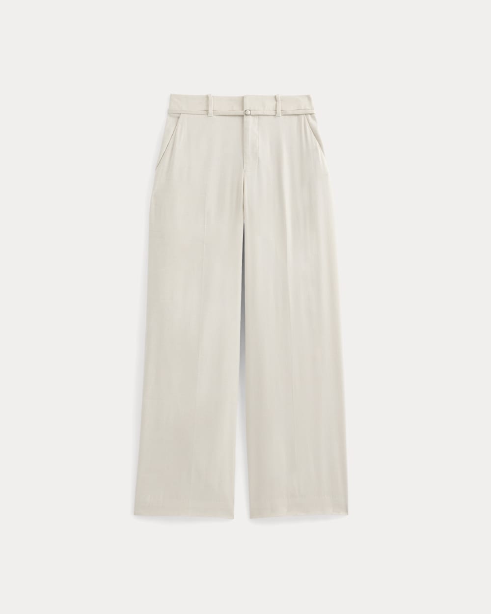 Wide-Leg Belted Pant in Stretch Linen in Birch — alternate view