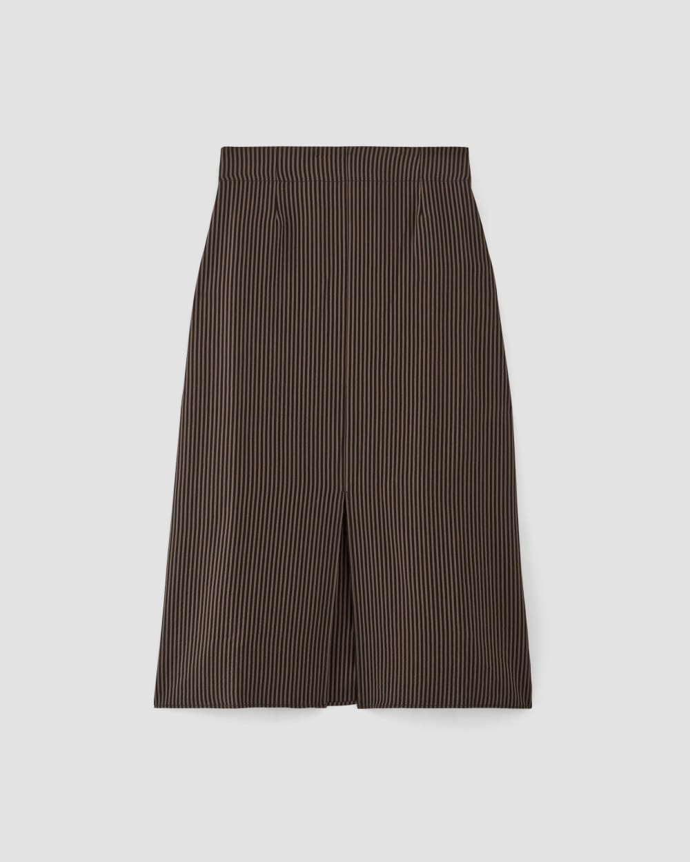 The Mini Jacquard Stripe Slip Skirt in Cocoa / Black — alternate view