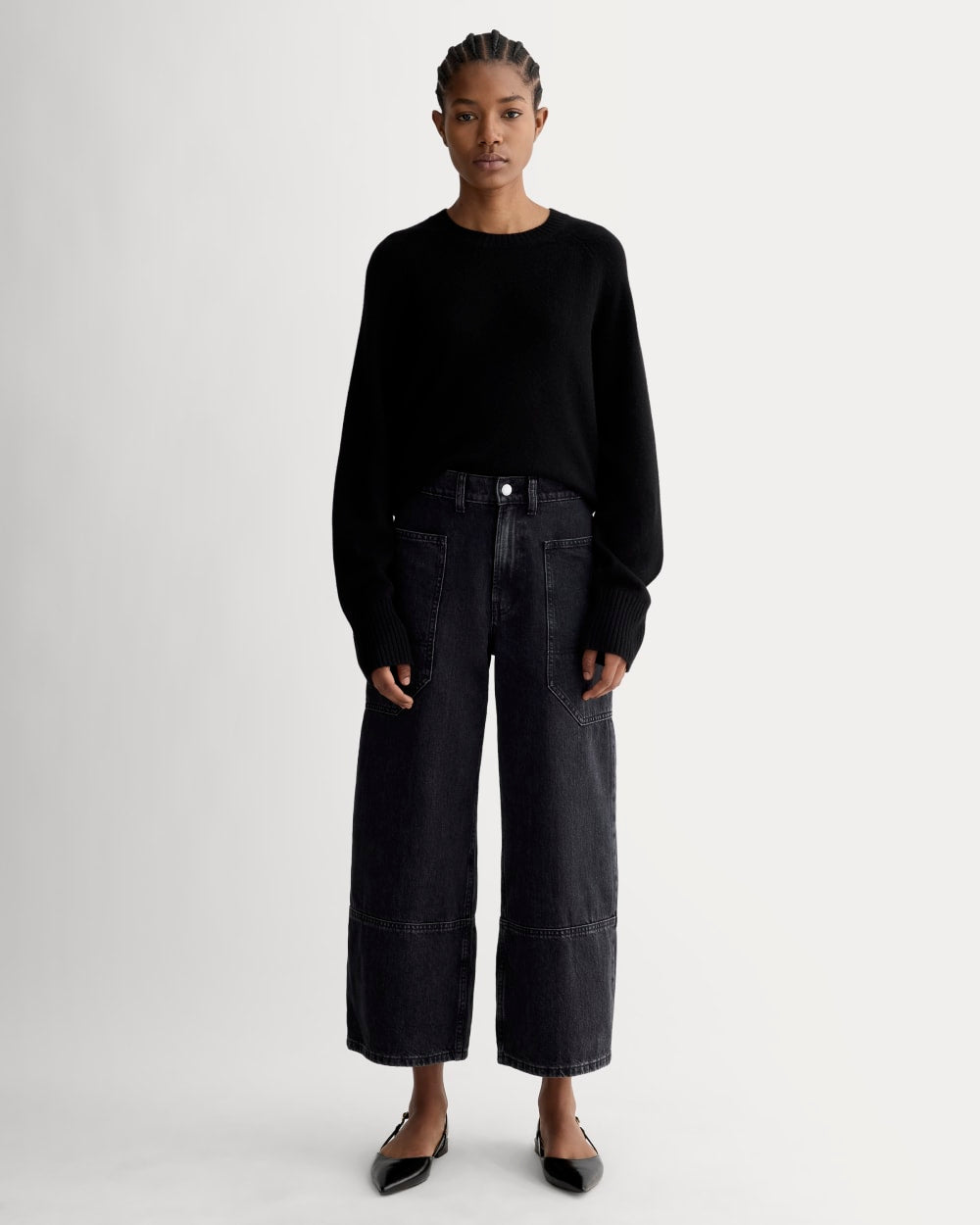 The Way-High® Gardener Cropped Jean in Washed Black — front view