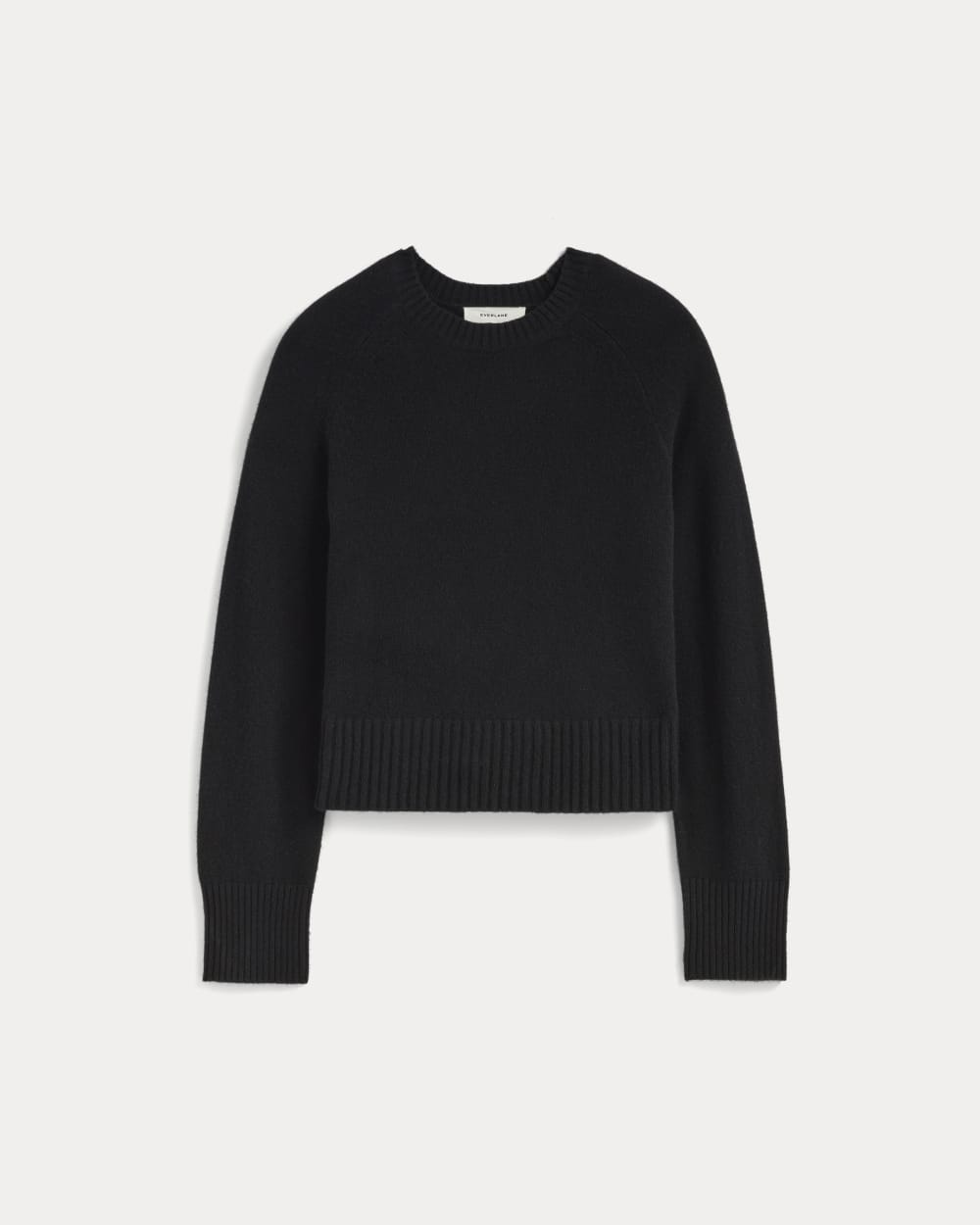 The Boxy Crew in Cashmere in Black — alternate view