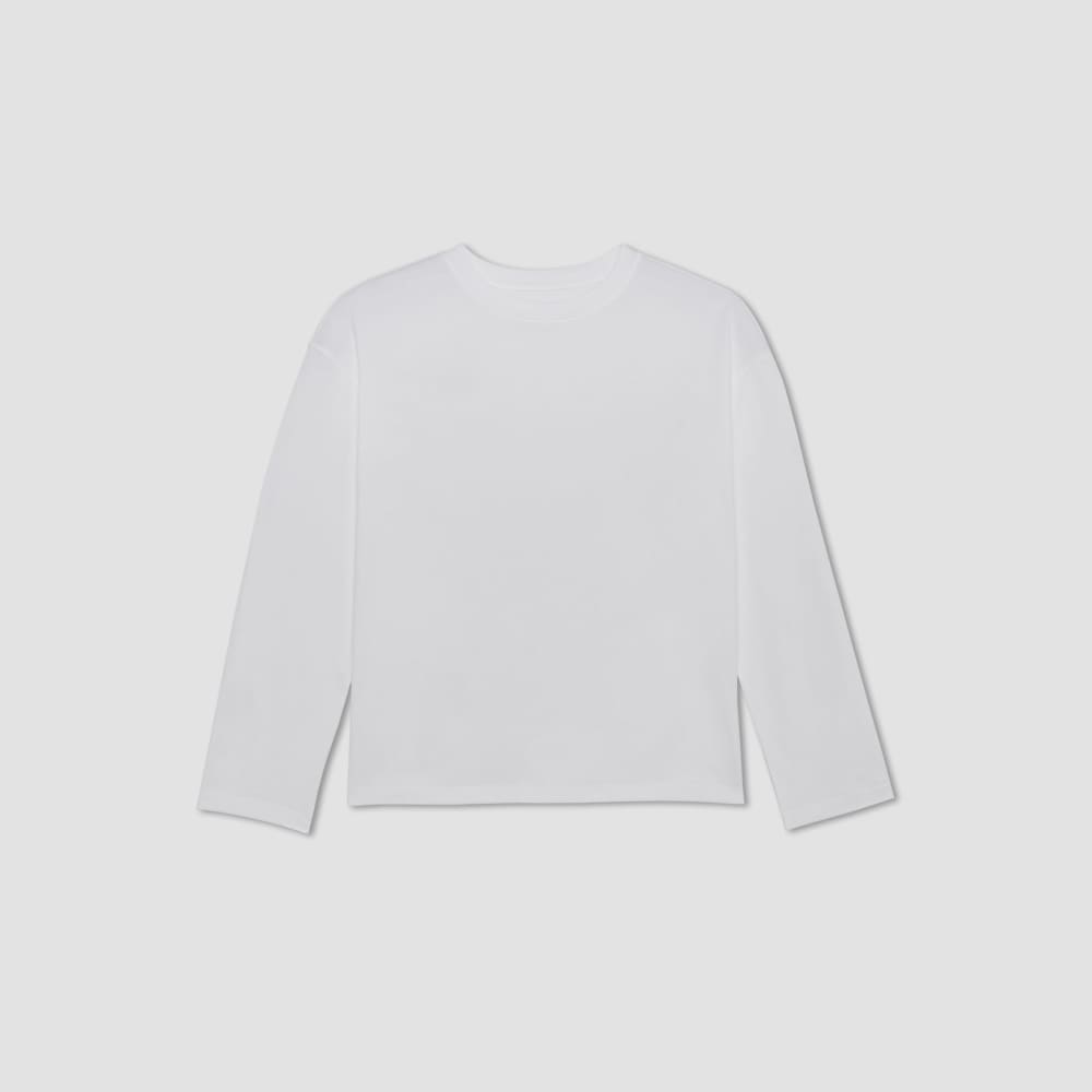The Organic Cotton Relaxed Long Sleeve Tee in White — alternate view