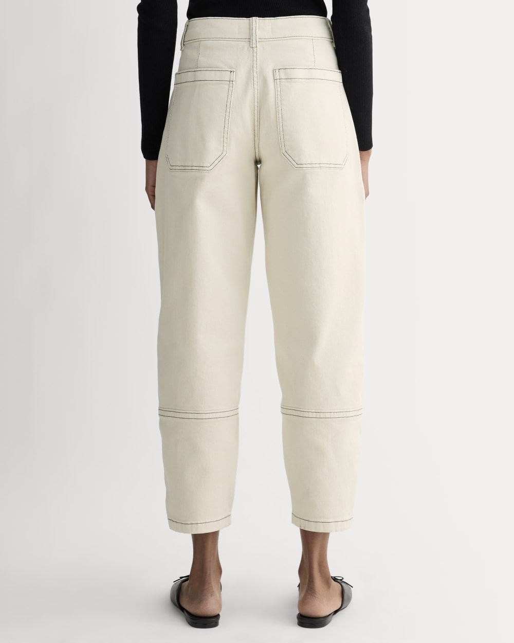 The Utility Barrel Pant in Natural — detail view
