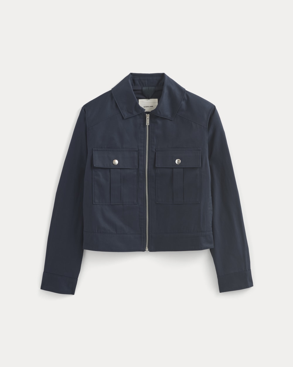 The Cropped Utility Jacket in Navy — alternate view