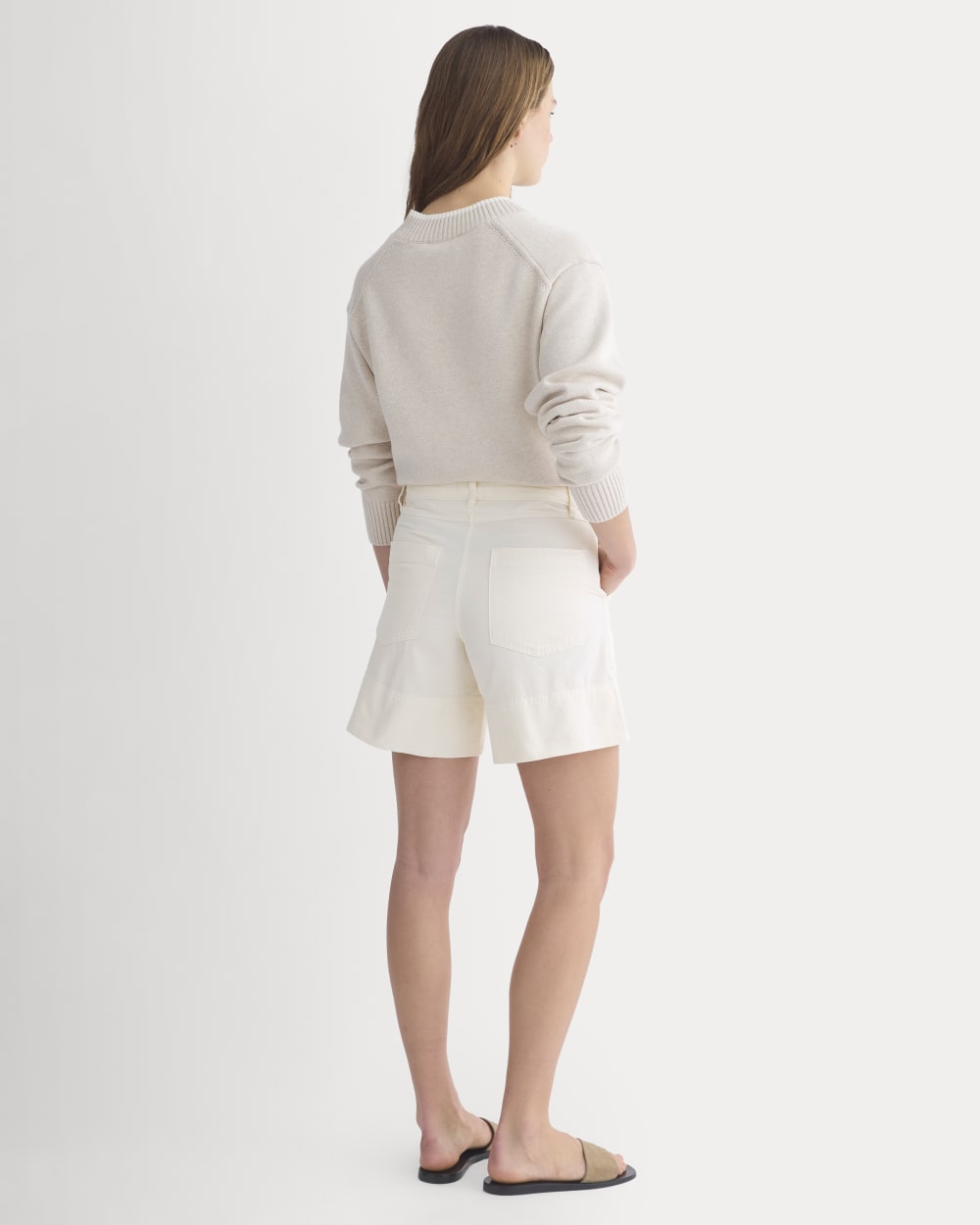 Seamed Everywhere Short in Bone — detail view