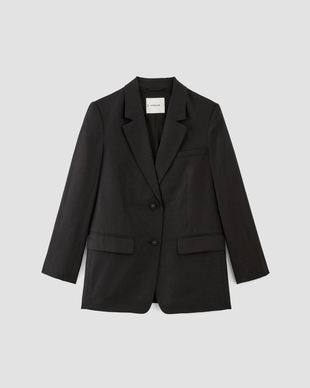 The Oversized Blazer in Linen in Black — alternate view