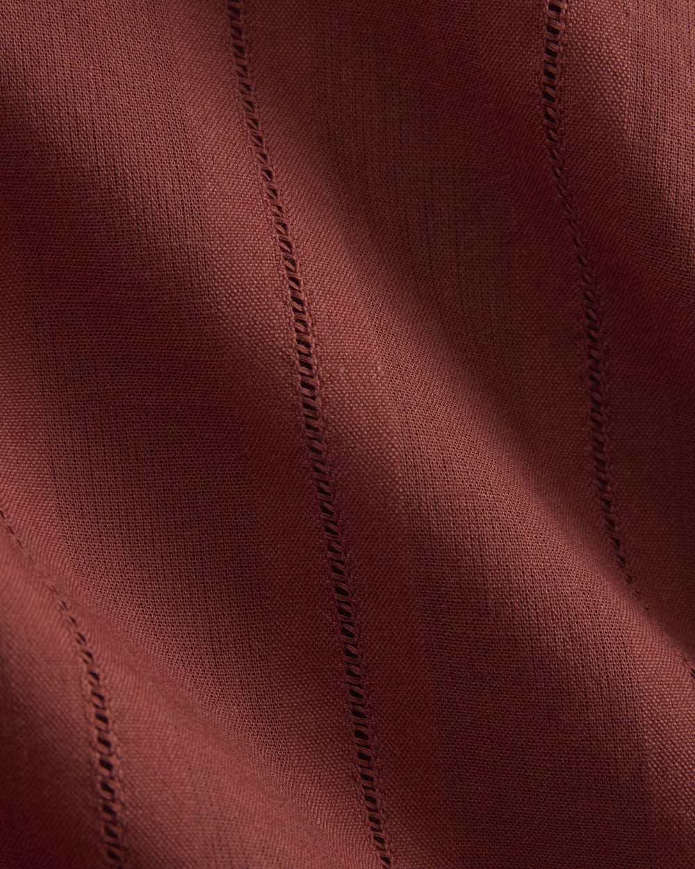 Textured Mini Collar Shirt in Henna Red — detail view