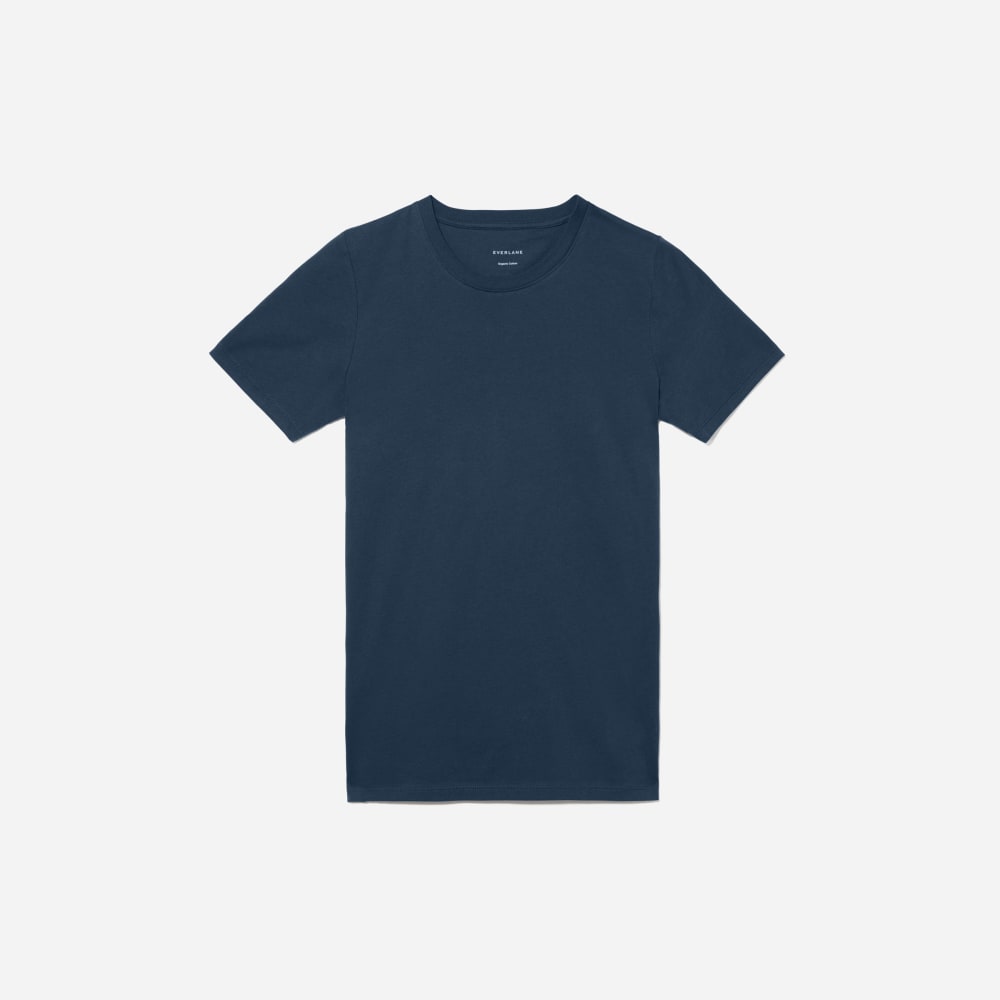 The Organic Cotton Crew Tee in Atlantic — front view