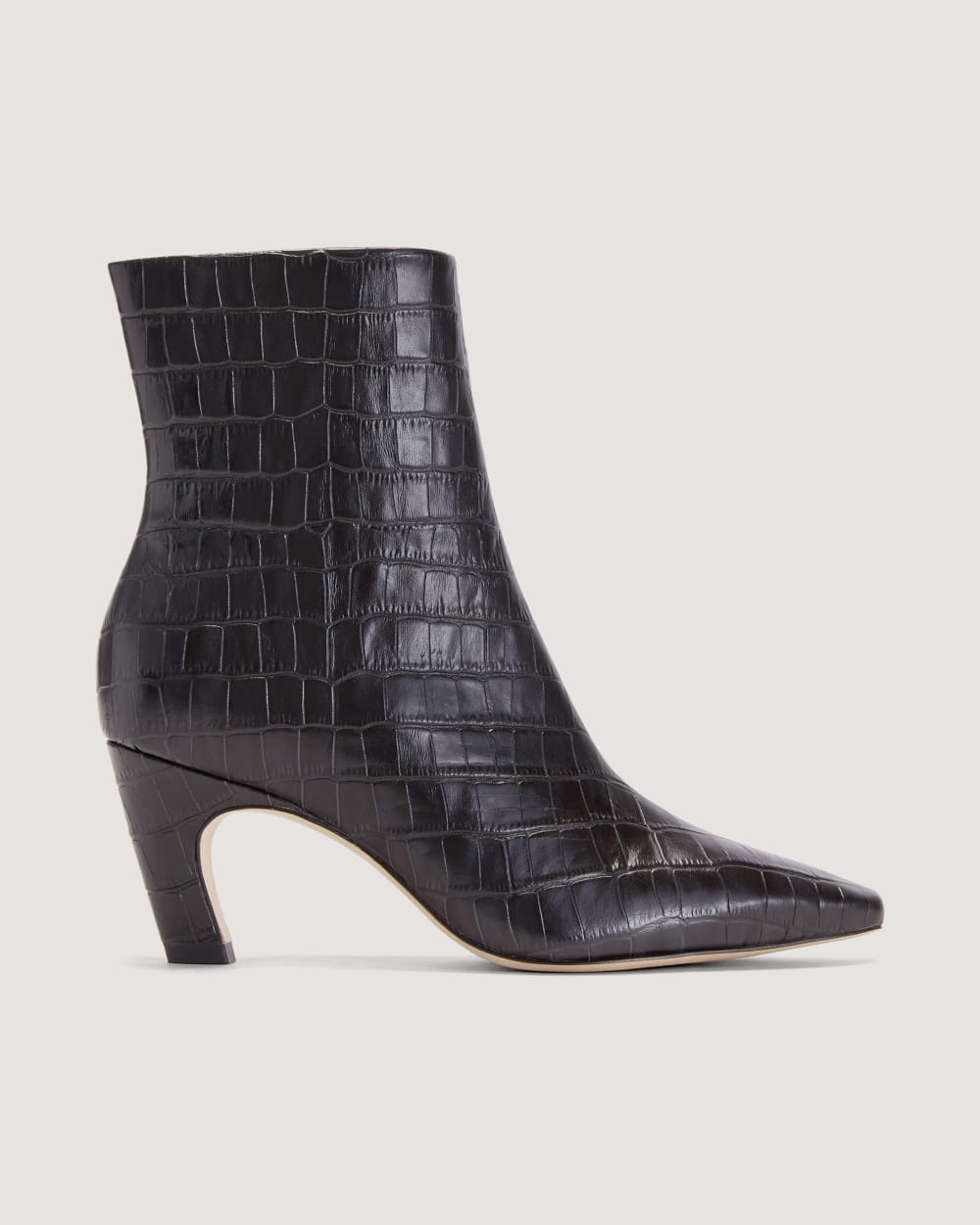 The Short Banana Boot in Black Crocodile — alternate view
