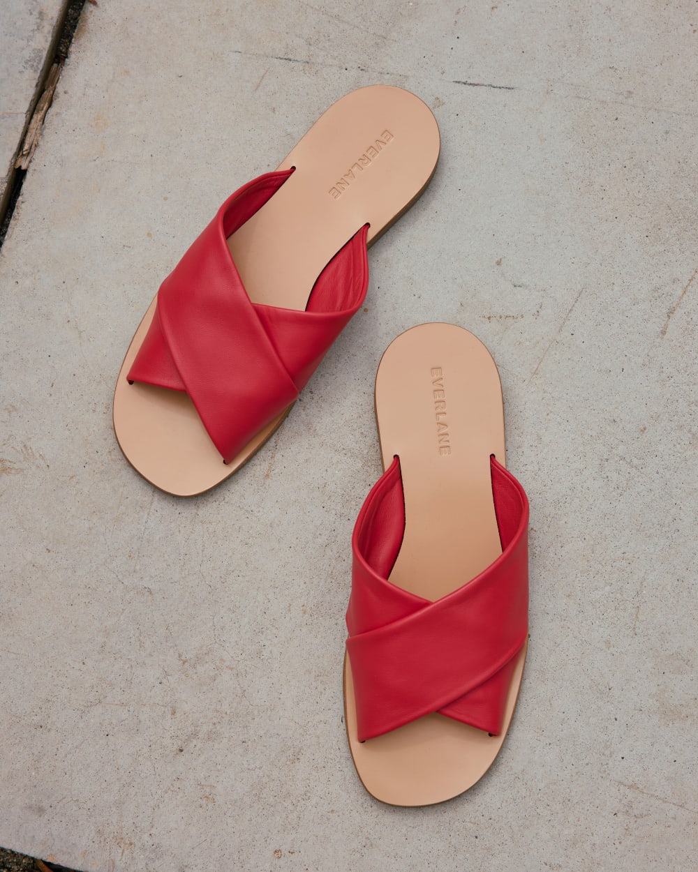 The Day Crossover Sandal in Classic Red — detail view