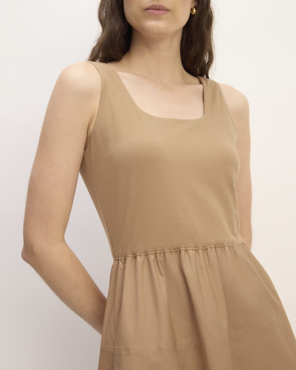 The Supima® Jersey Riviera Dress in Tiger's Eye — detail view