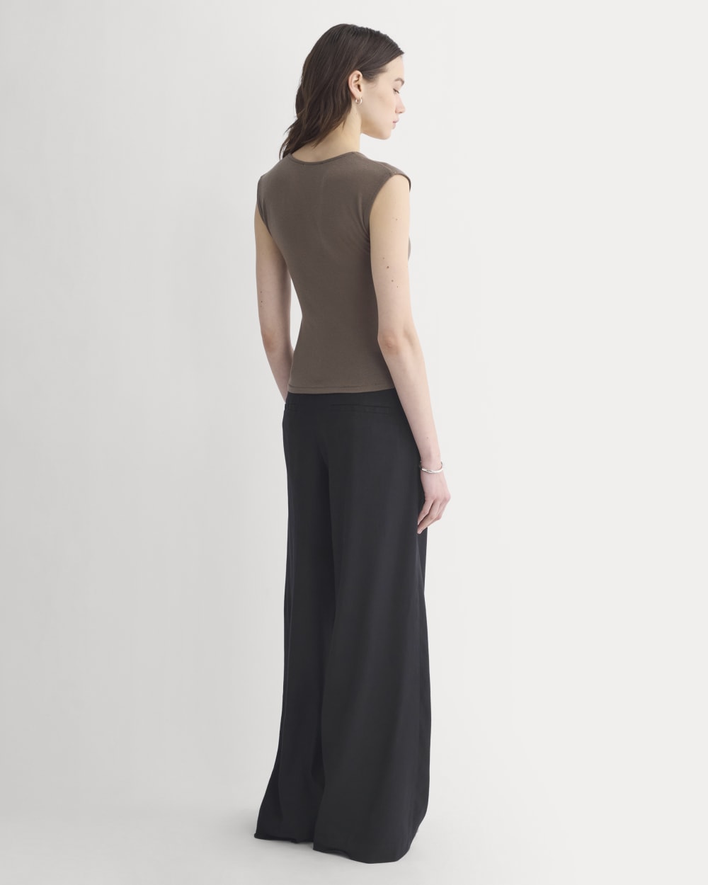 Asymmetrical Top in Butterluxe in Deep Taupe — detail view