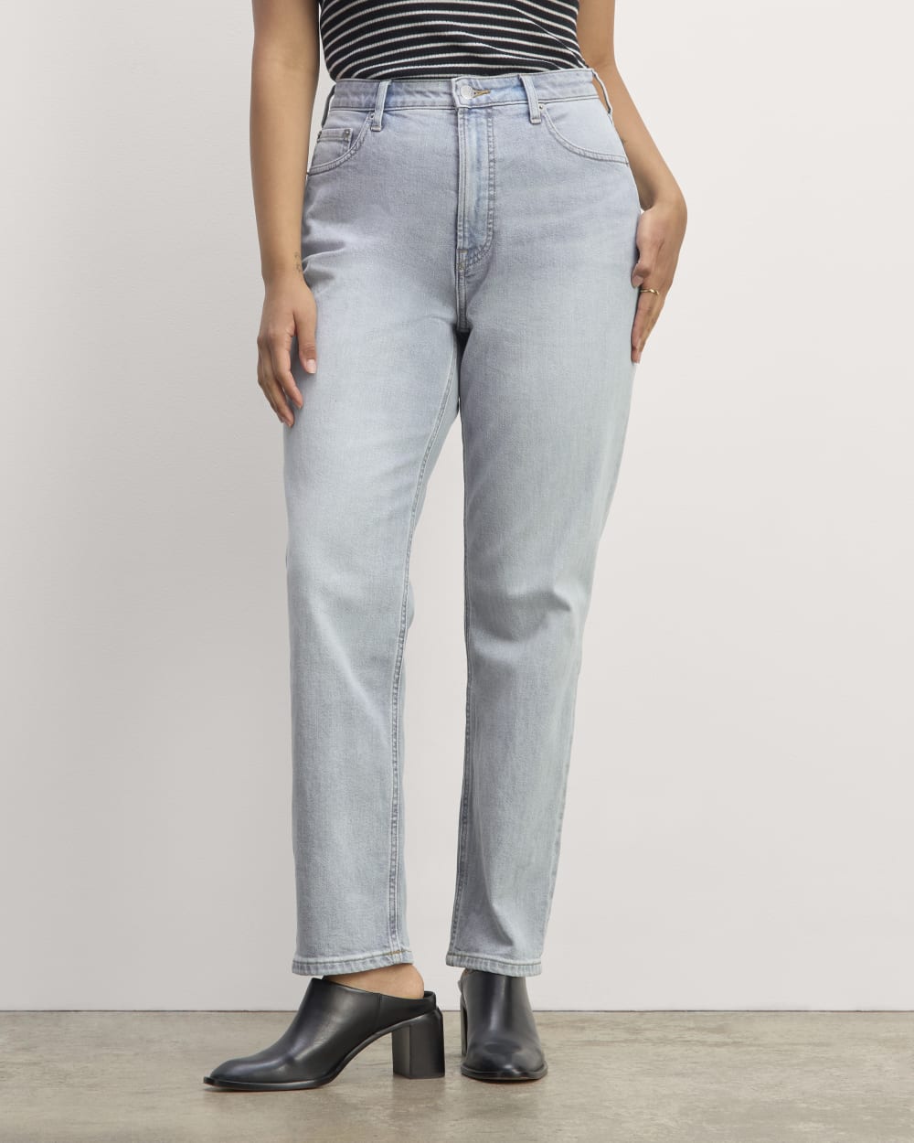 The Cheeky Hourglass Jean in Light Sky — detail view