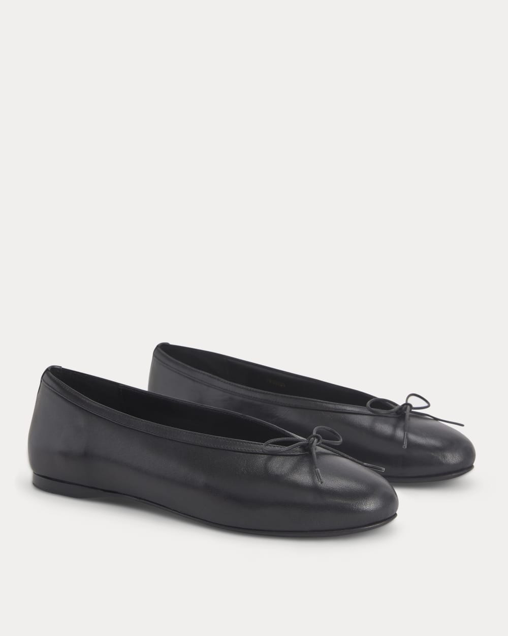 Made in Italy Ballet Flat in Black Leather — detail view
