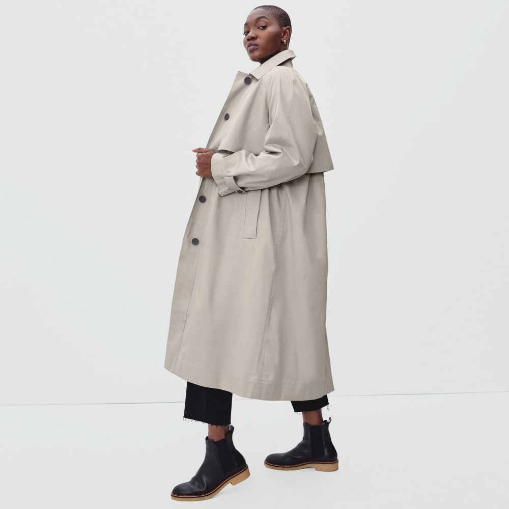 The Long Mac Coat in Stone — detail view