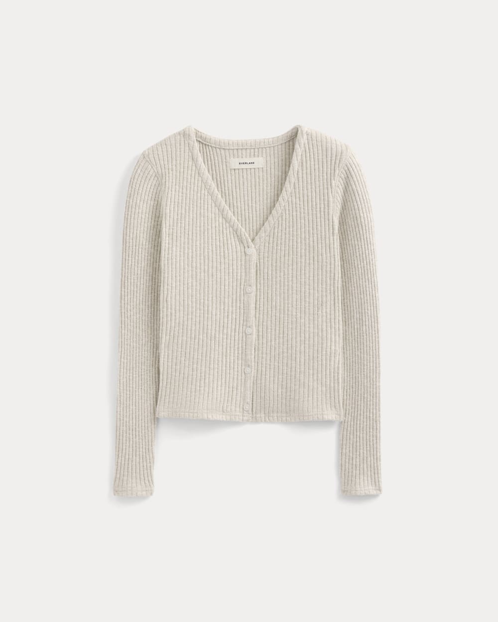 The Cozy Rib Cardigan in Peyote / Bone — alternate view