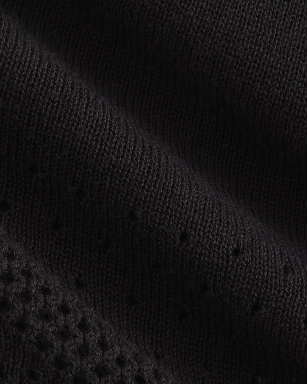 Lace-Knit Cami in Black — detail view