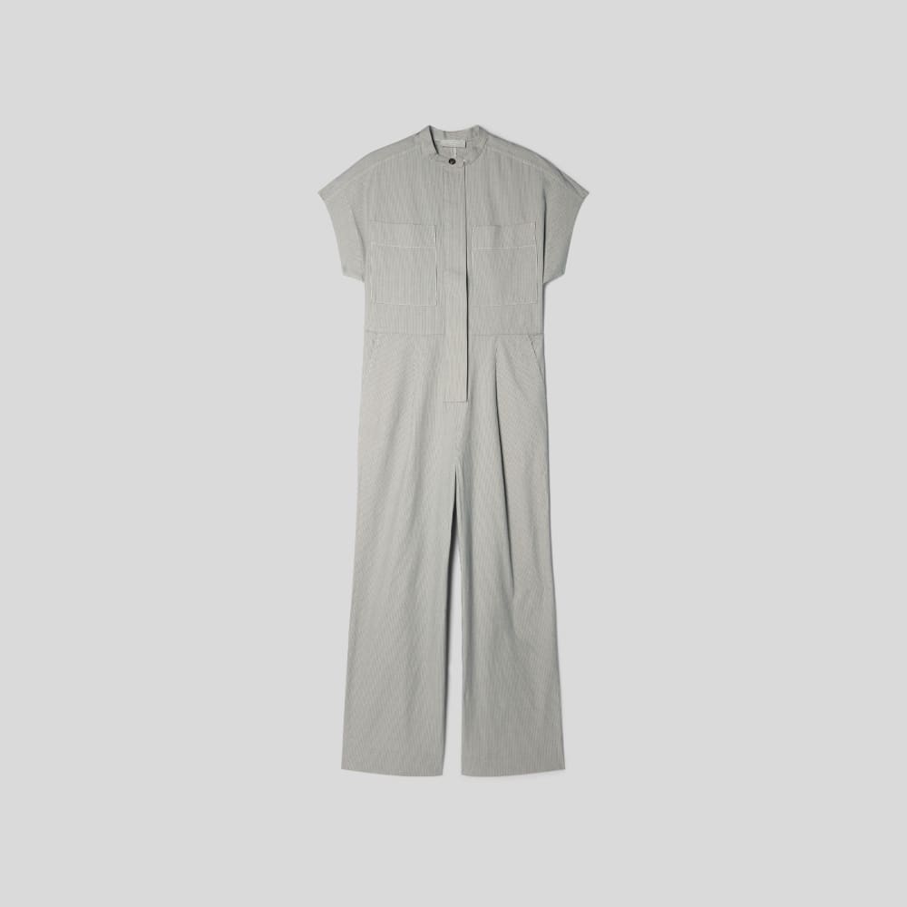 The Easy Workwear Jumpsuit in Canvas Tan / Navy — alternate view