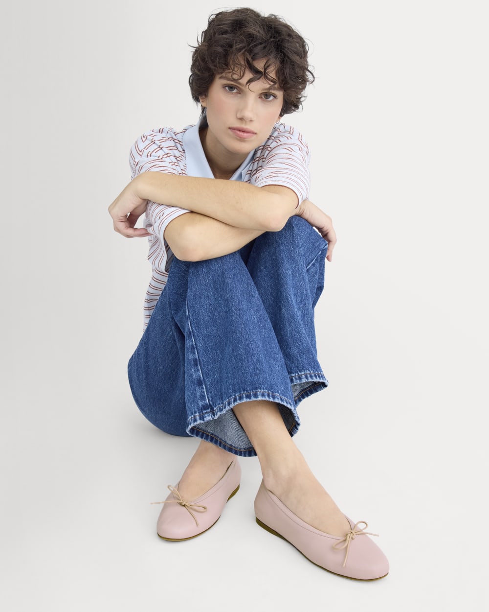 Made in Italy Ballet Flat in Pale Mauve — detail view