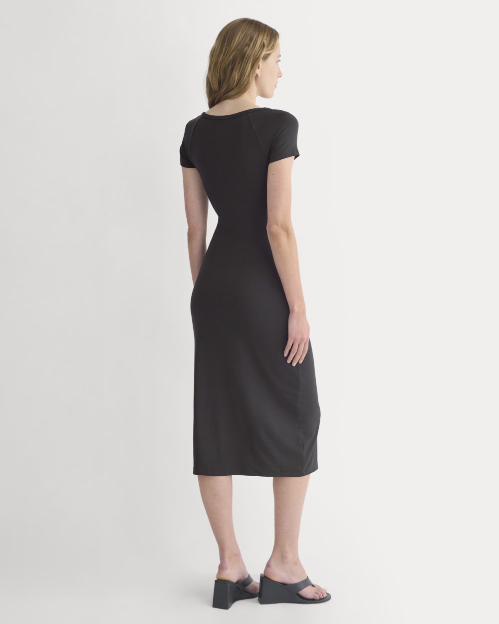 Raglan Midi Dress in Black — detail view
