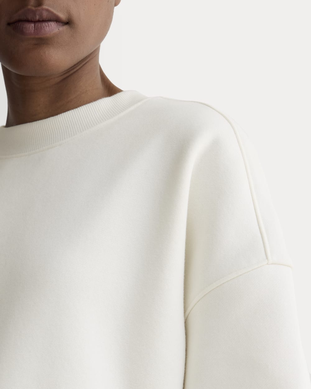 Luxe Fleece Sweatshirt in Bone — detail view
