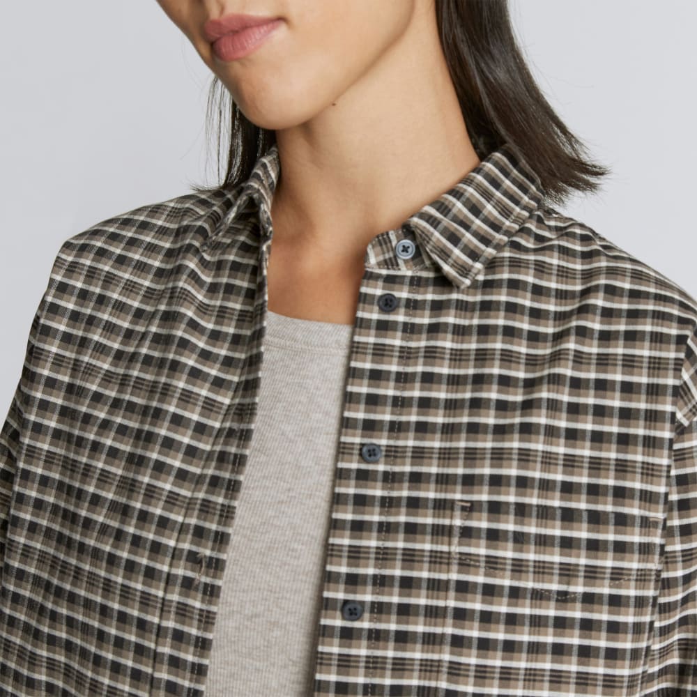 The Must-Have Oxford Shirt in Falcon Mini Plaid — detail view
