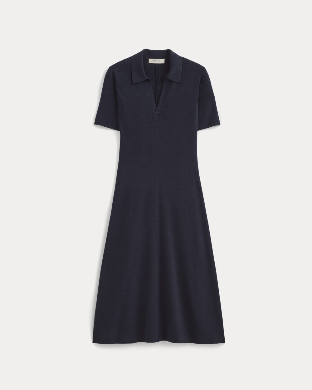 The Knit Polo Dress in Navy — alternate view