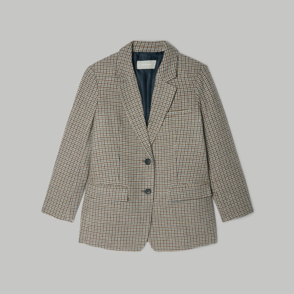 The Oversized Blazer in Wool in Pewter Houndstooth — alternate view