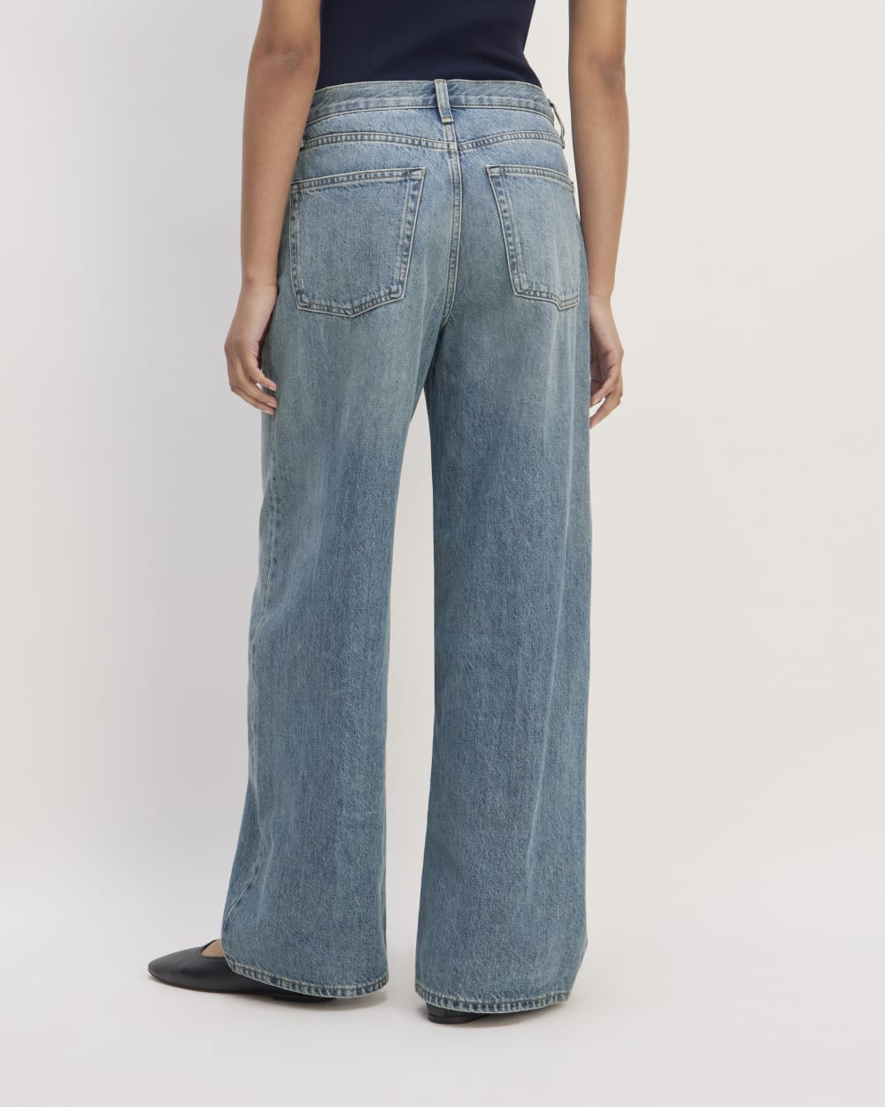 The Super Baggy Jean in Faded Indigo — detail view