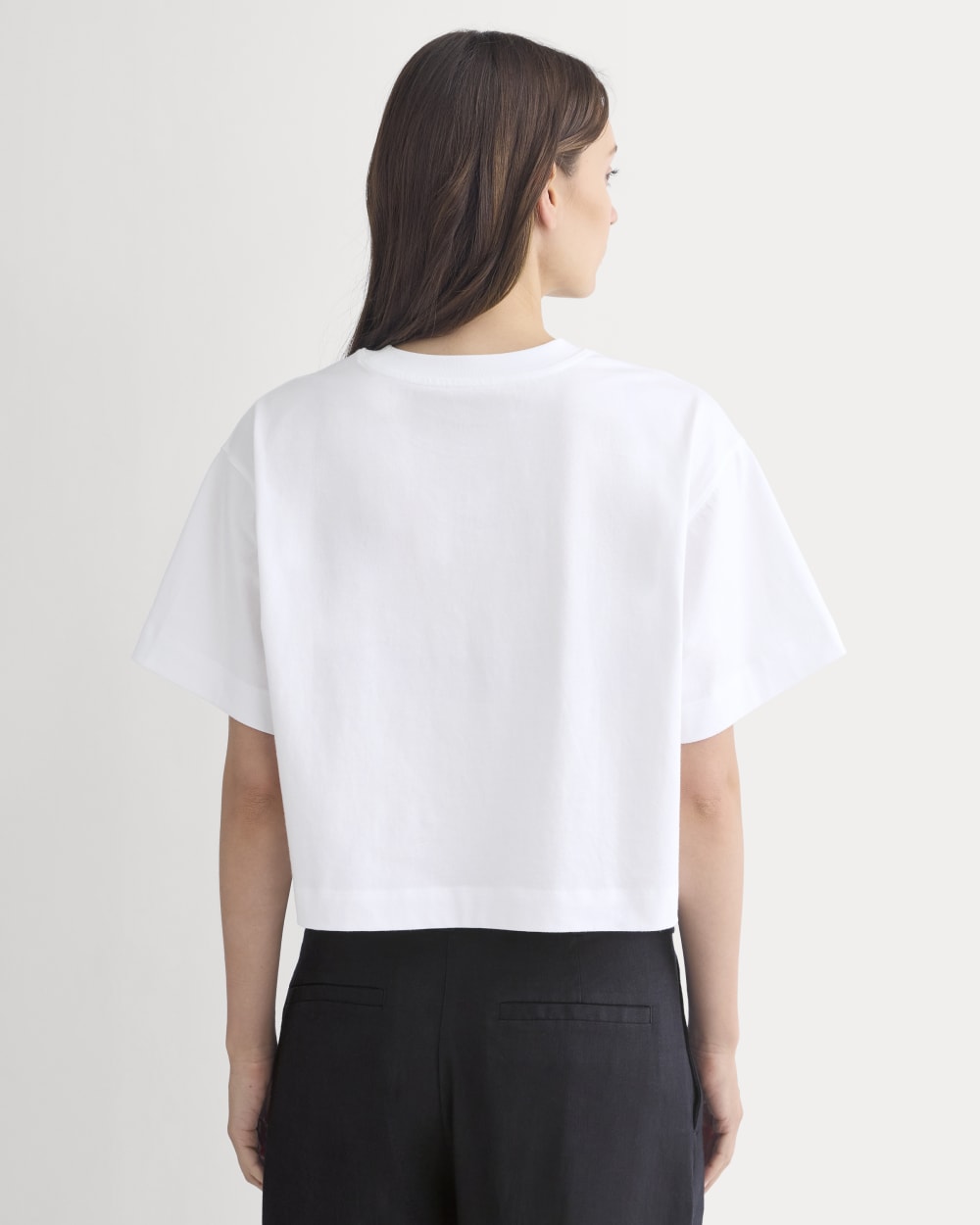 Forever Jersey Cropped Tee in White — detail view