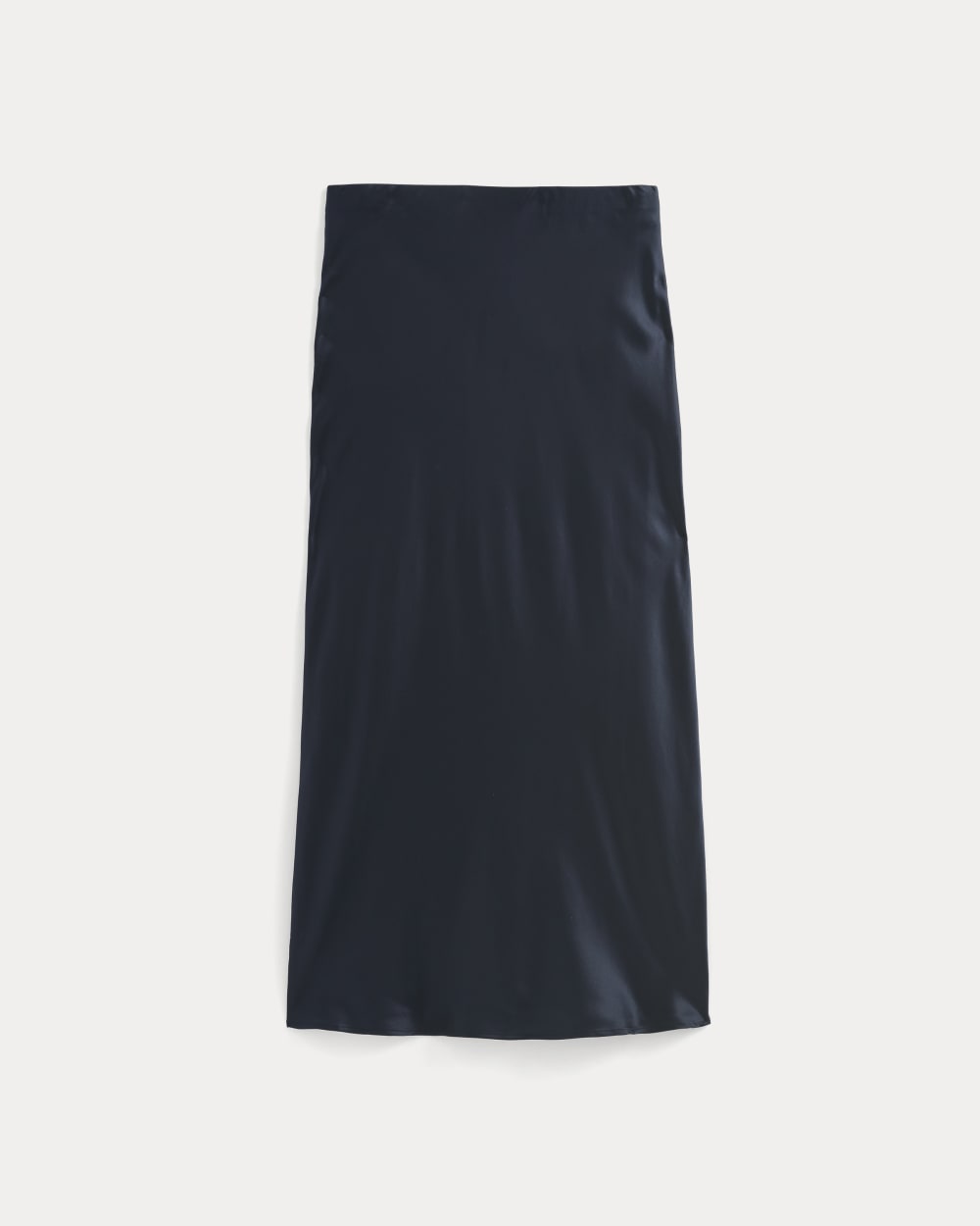 Slip Skirt in Silk Charmeuse in Navy — alternate view