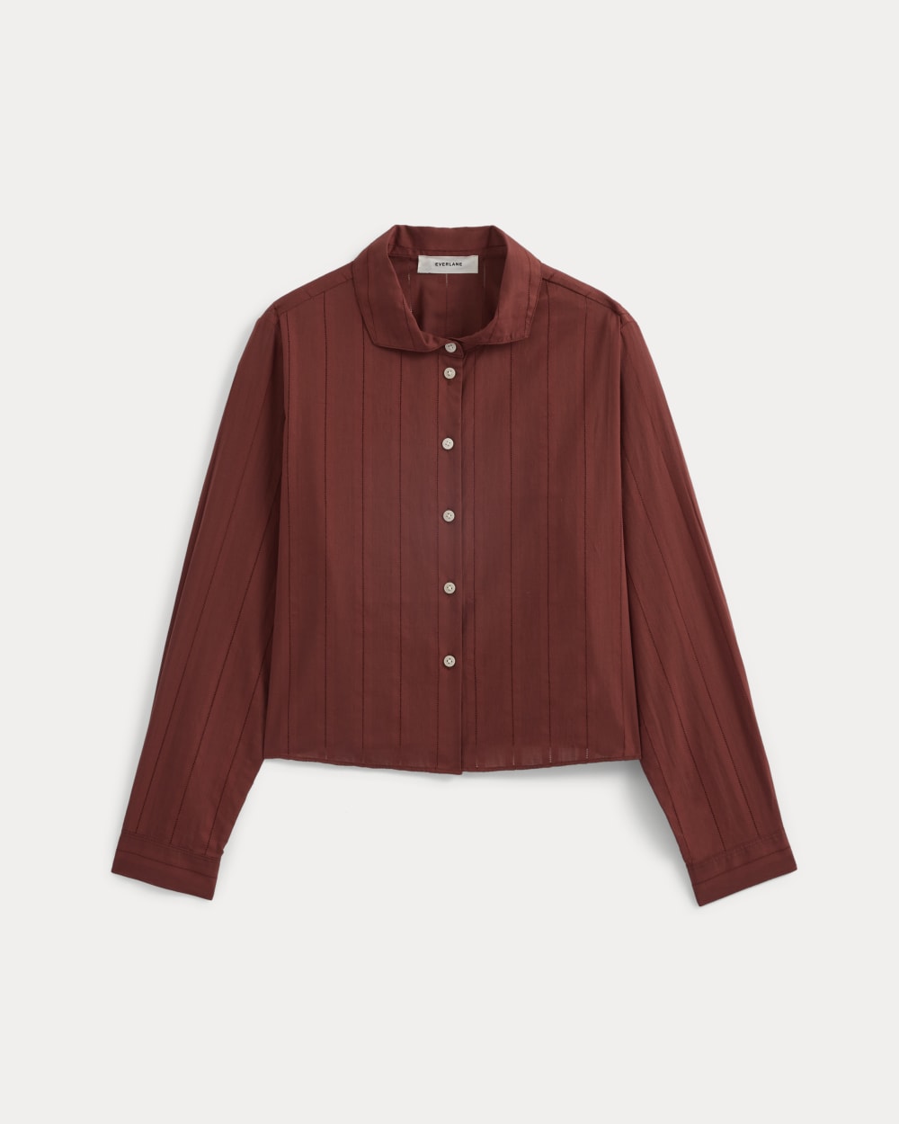 Textured Mini Collar Shirt in Henna Red — alternate view