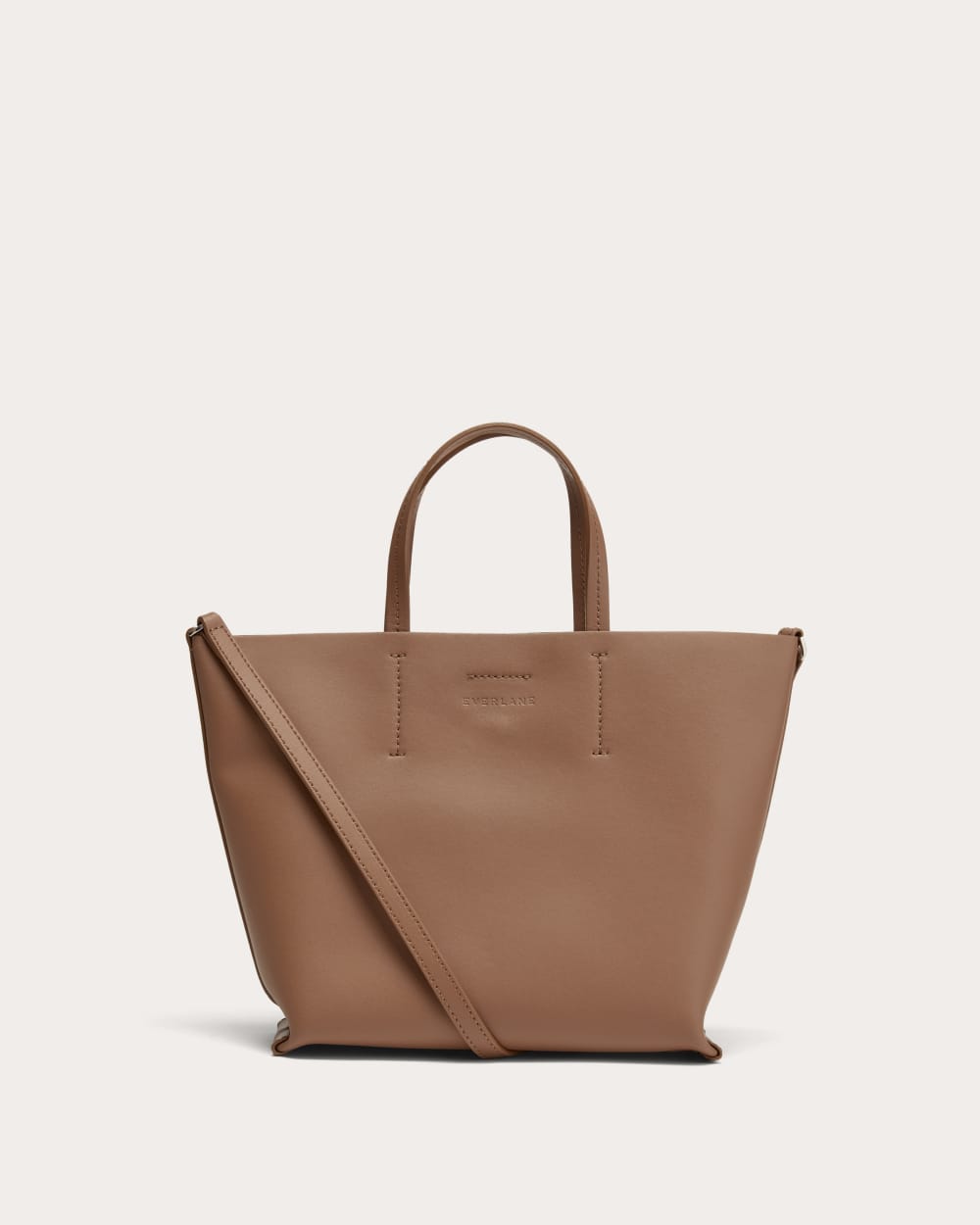 The Luxe Italian Leather Crossbody in Cognac — front view