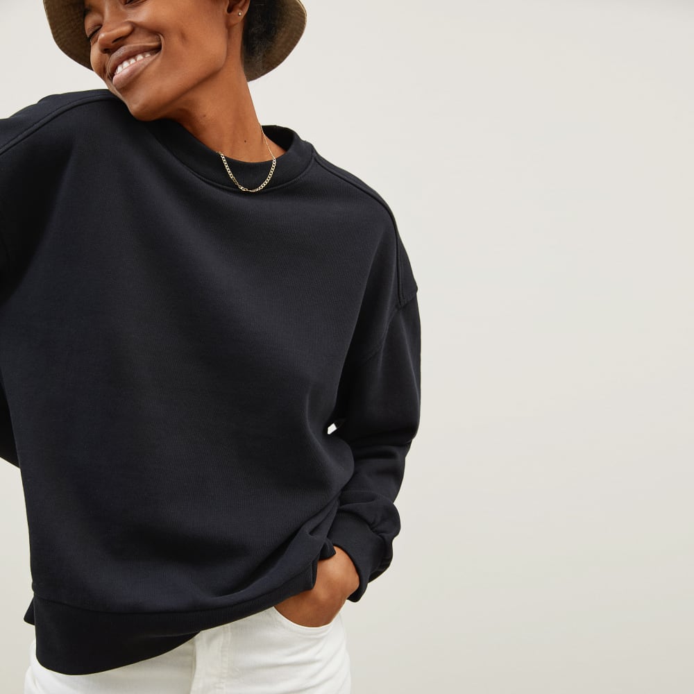 The Track Oversized Crew in Black — detail view