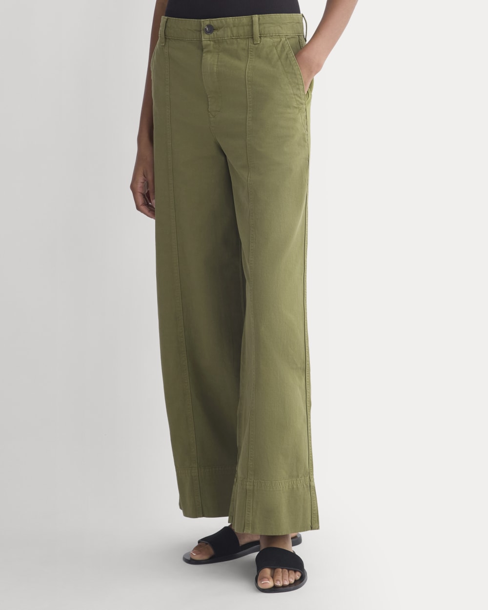 Seamed Wide-Leg Pant in Mayfly — detail view