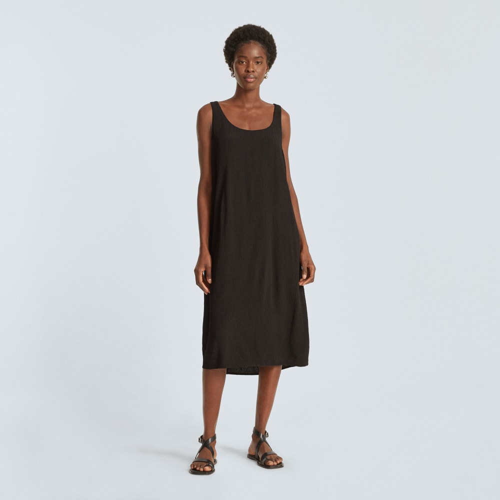 The Naia™ Ripple Tank Dress in Black — alternate view