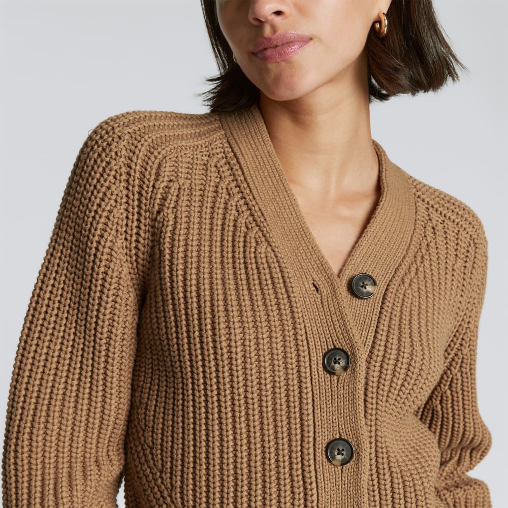 The Texture Cotton Cardigan in Cappuccino — alternate view