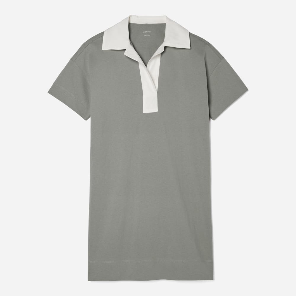 The Organic Cotton Polo Dress in Clay — front view