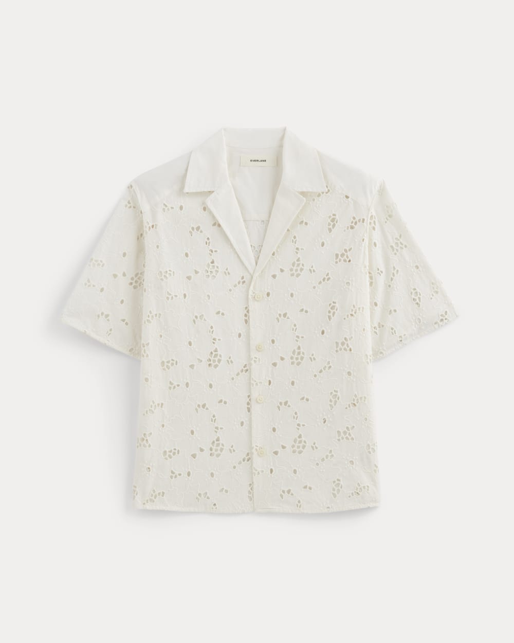 The Eyelet Camp Shirt in Bone — alternate view