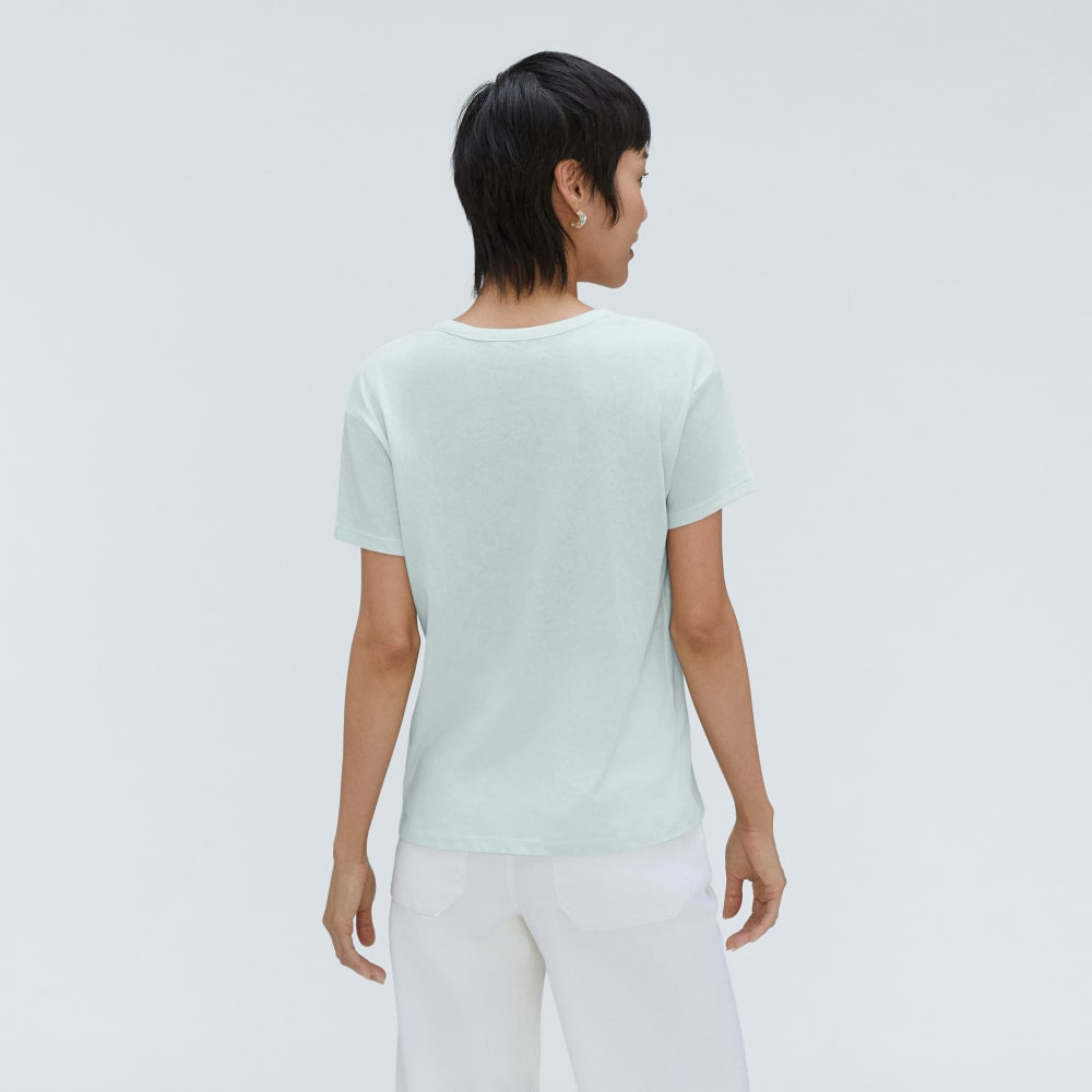 The Air Scoop-Neck Tee in Ice Blue — detail view