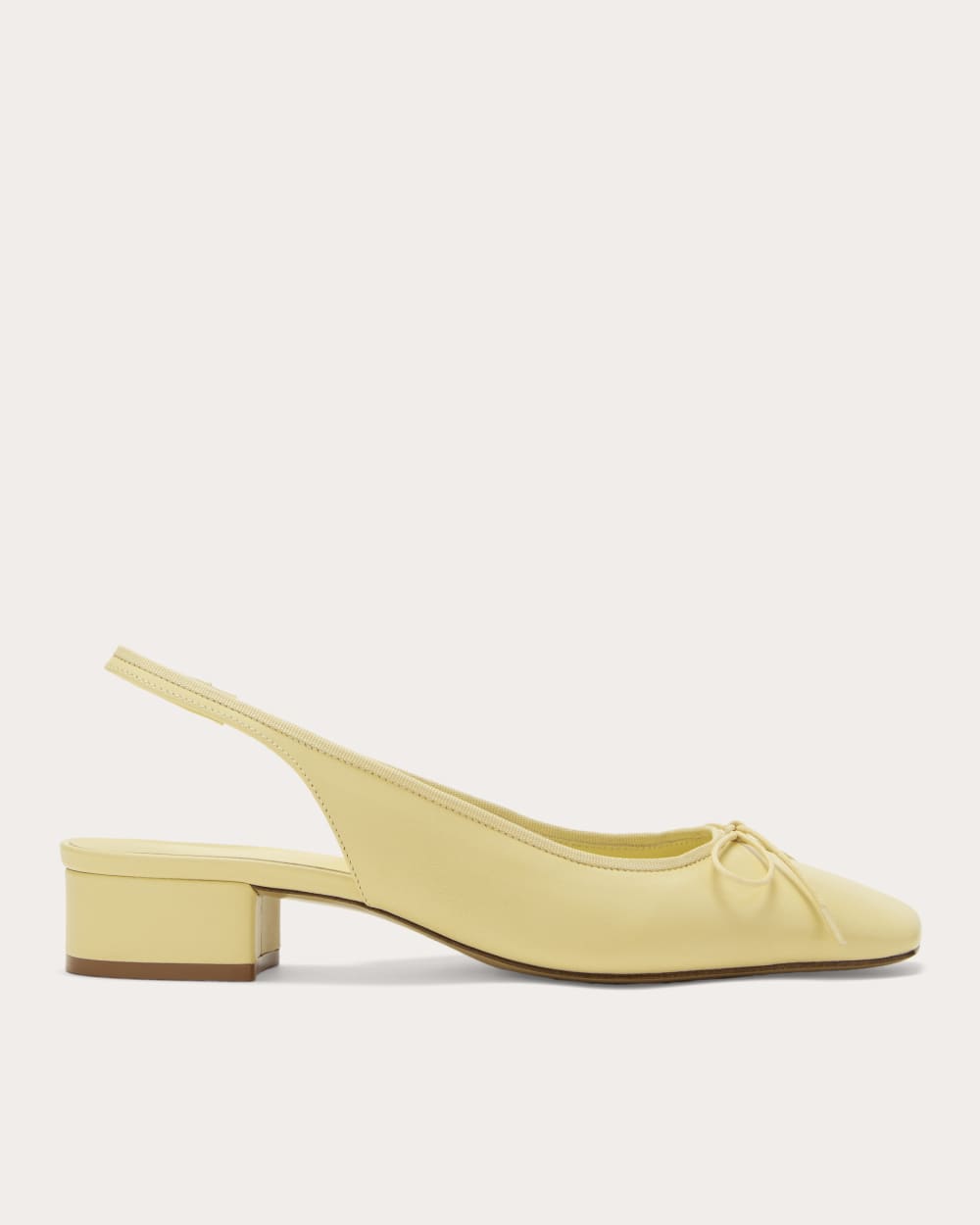 The Ballet Slingback Heel in Straw — front view