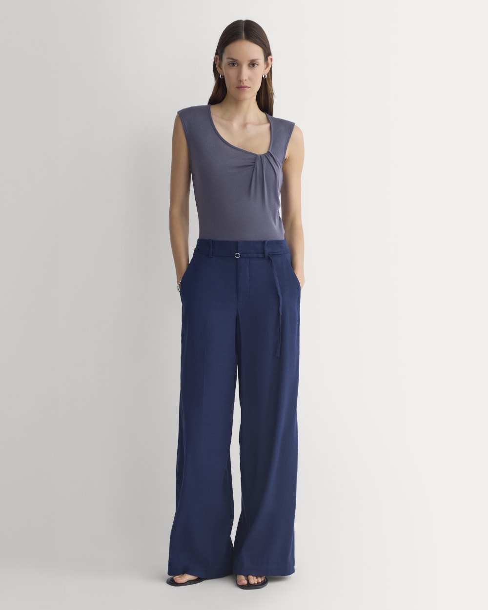 Asymmetrical Top in Butterluxe in Graystone — detail view