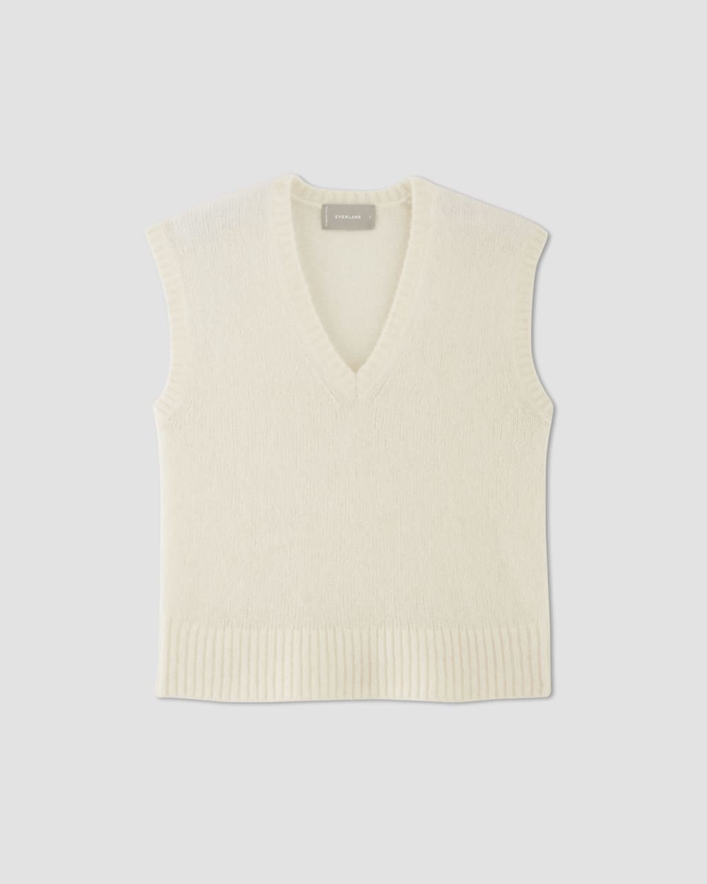 The Alpaca V-Neck Vest in Snow — alternate view