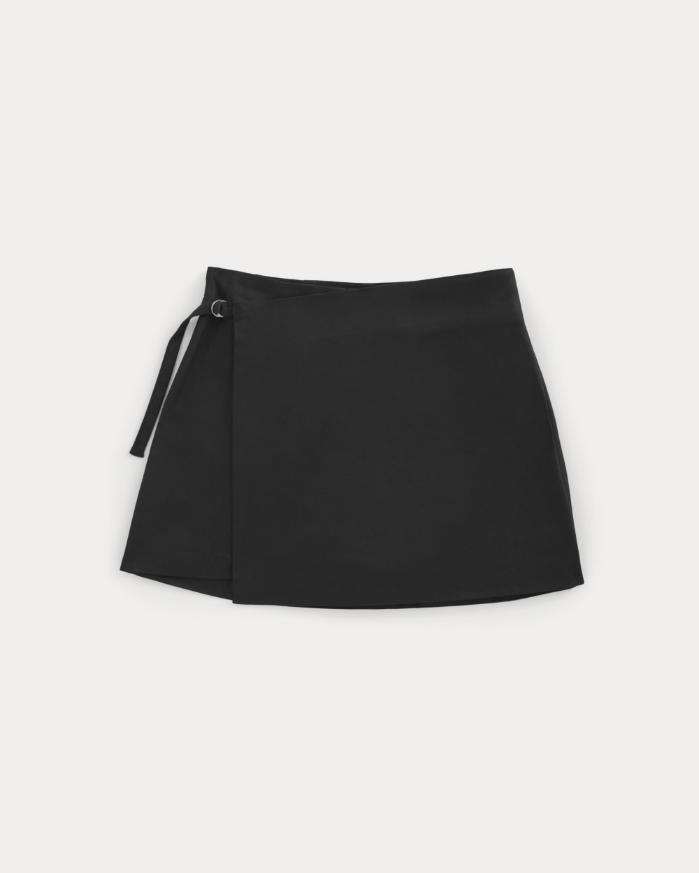 Tailored Drape Mini Skort in Black — alternate view