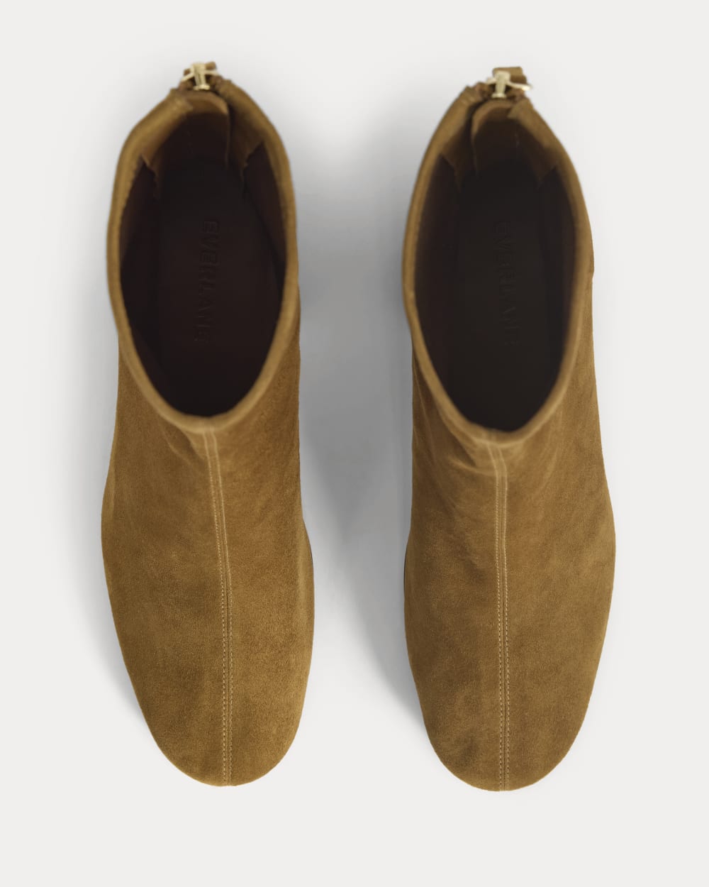 Leather Curved-Heel Boot in Russet — detail view
