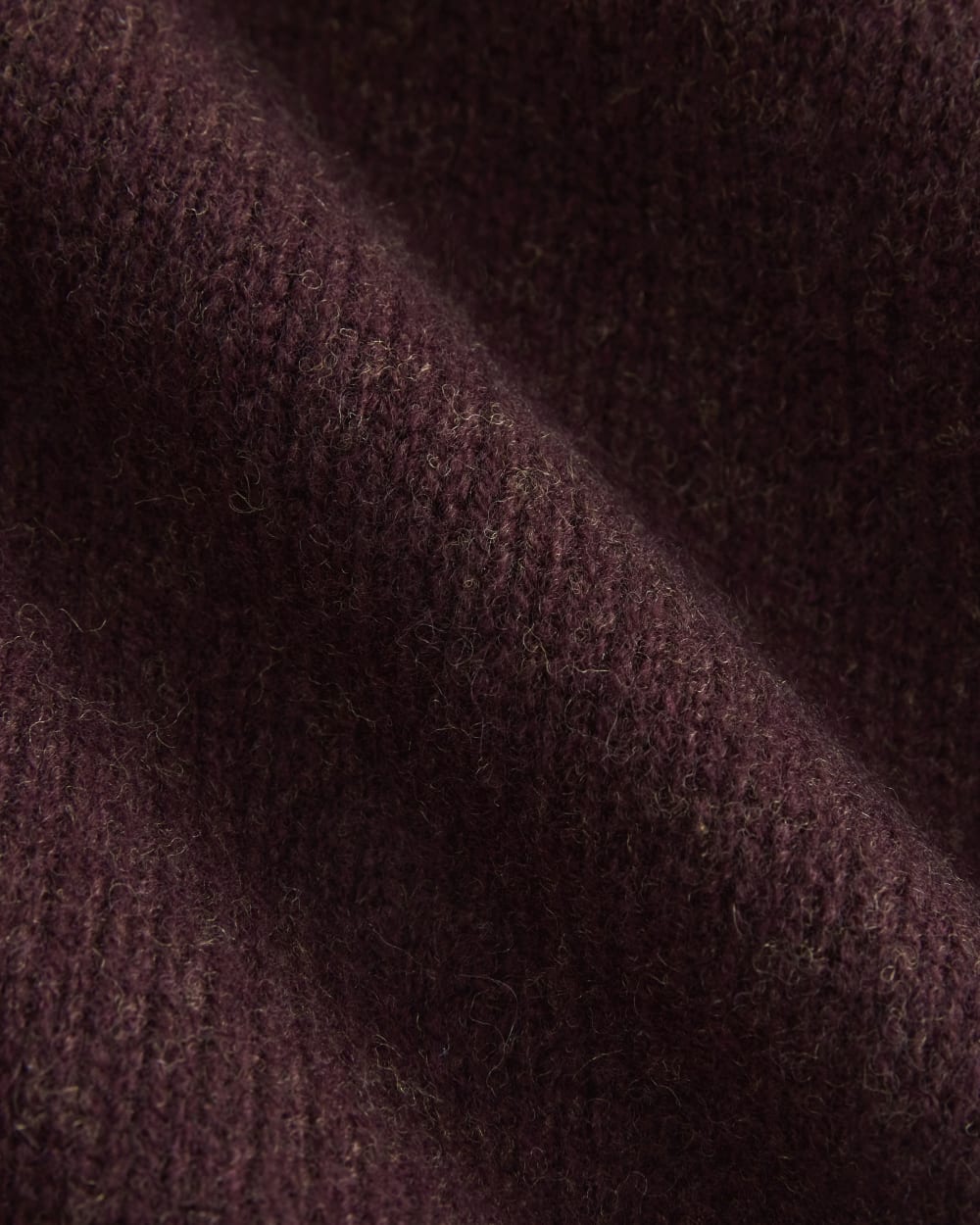 Cropped Boxy Crew in Luxe Merino in Heathered Winetasting — detail view