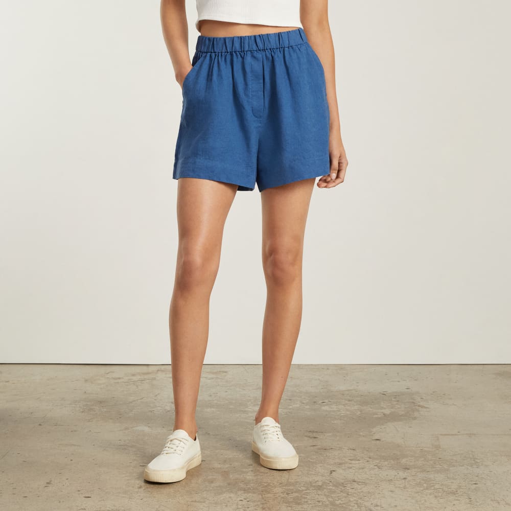 The Linen Boxer Short in Deep Blue — alternate view