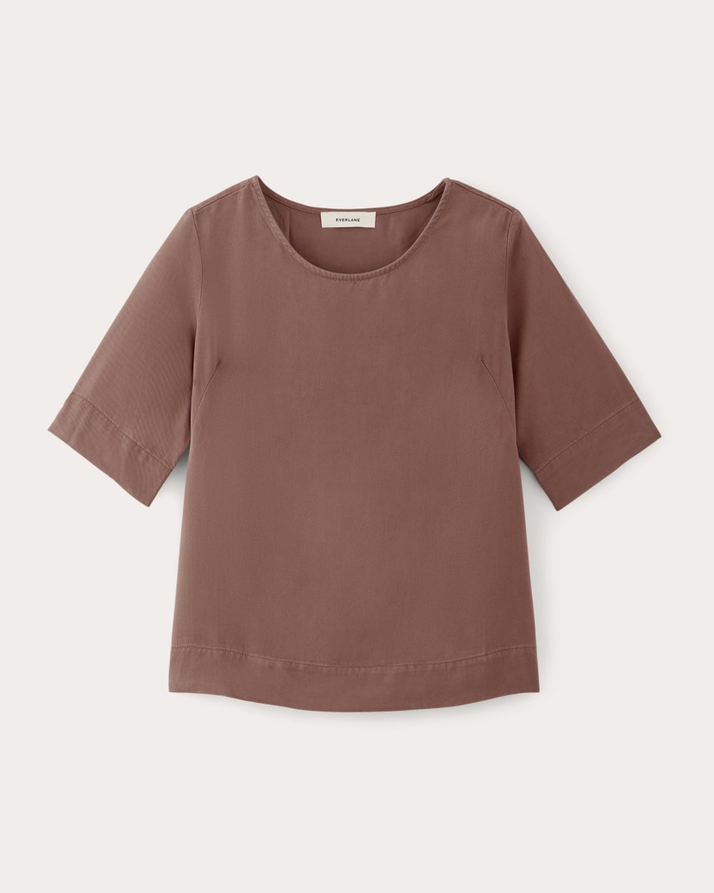 The Relaxed Tee in Buttersoft in Mocha — front view