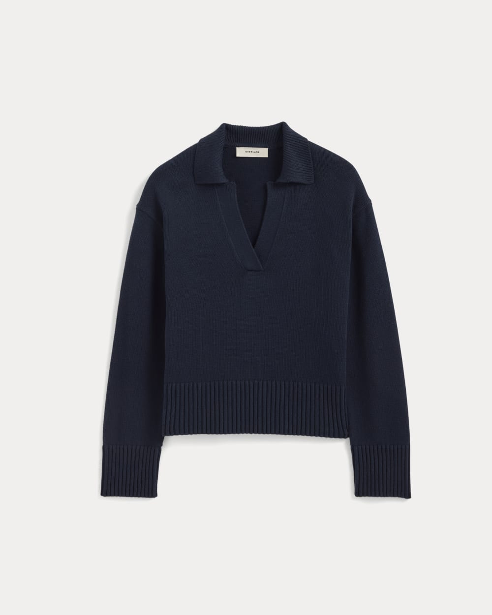The Boxy Polo in Everyday Cotton in Navy — alternate view