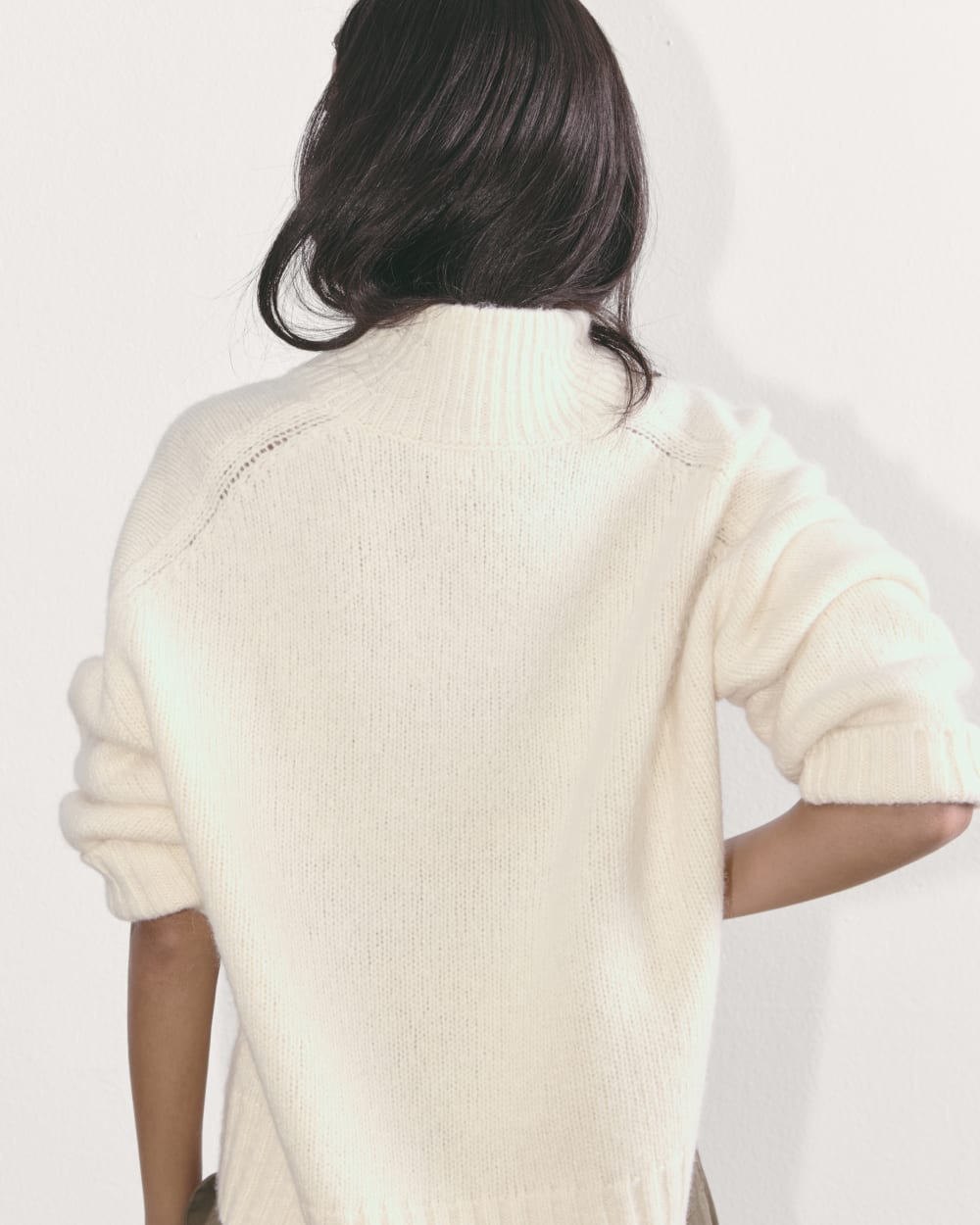 The Cloud Oversized Turtleneck in Bone — detail view